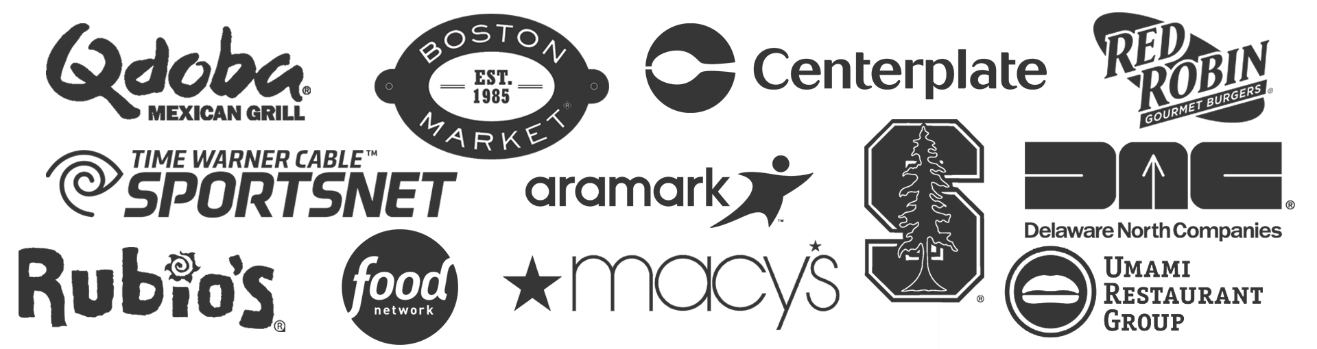 Mobi Munch clients include Qdoba, Boston Market, Centerplate, Red Robin, Time Warner Cable SportsNet, Aramark, Stanford, Delaware North, Rubio's, Food Network, Macy's and Umami Restaurant Group
